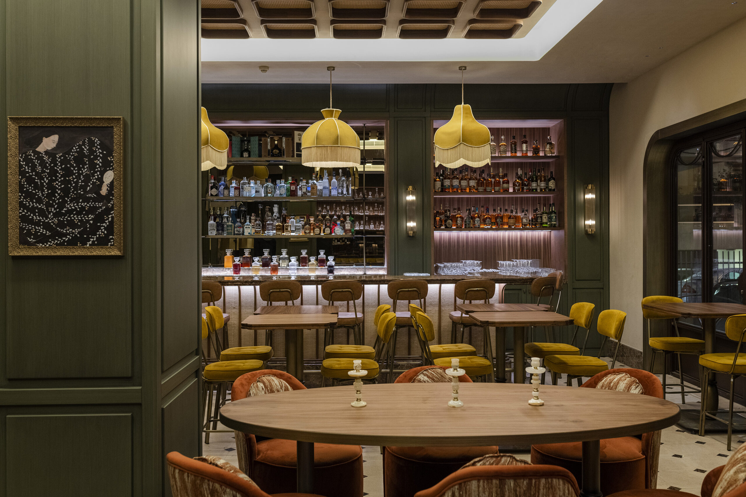 Interior mood at Marley's Bar and Restaurant in Beirut, designed by Jeffrey Meawad
