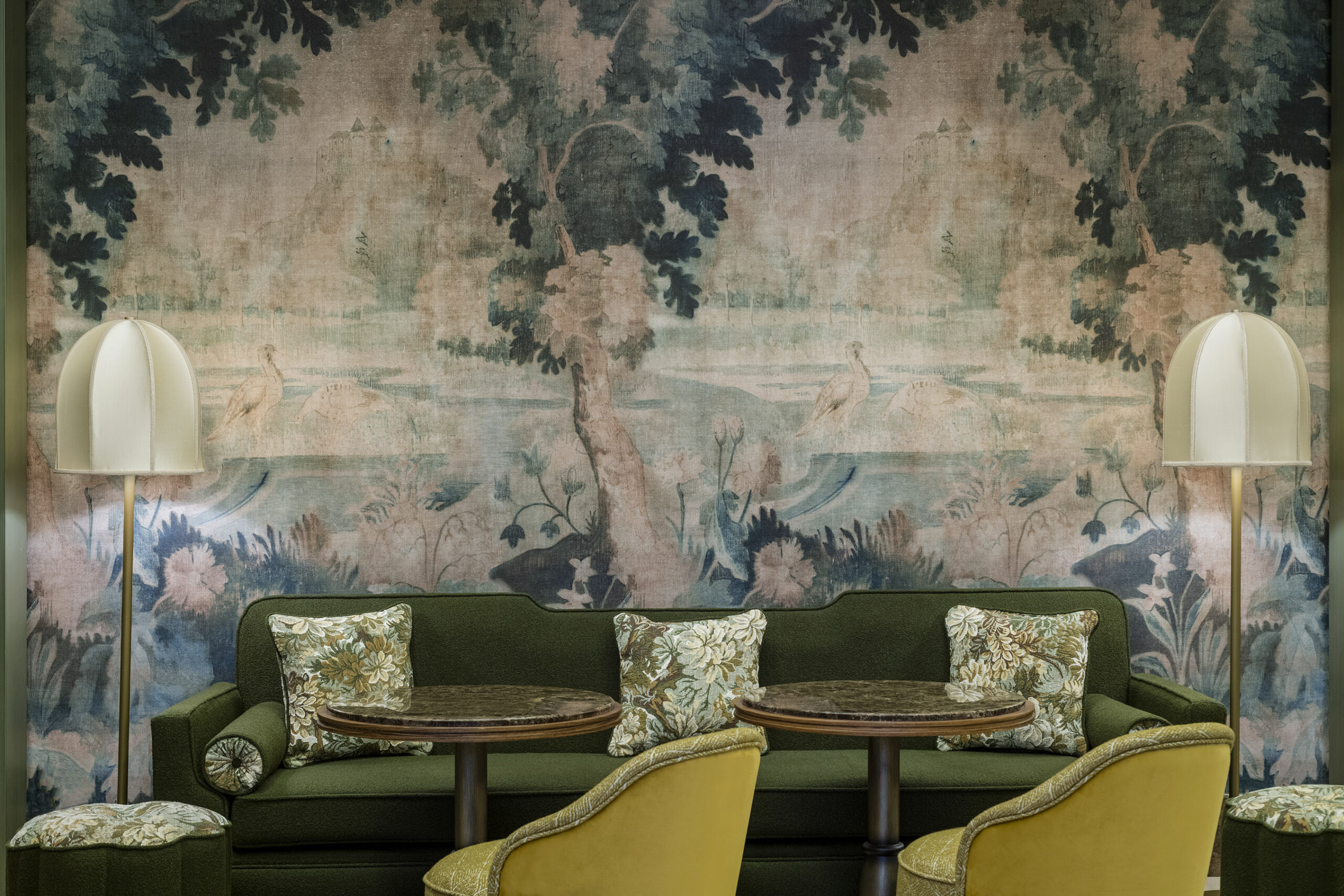 Interiors of Marley's restaurant in Beirut, designed by Jeffrey Meawad