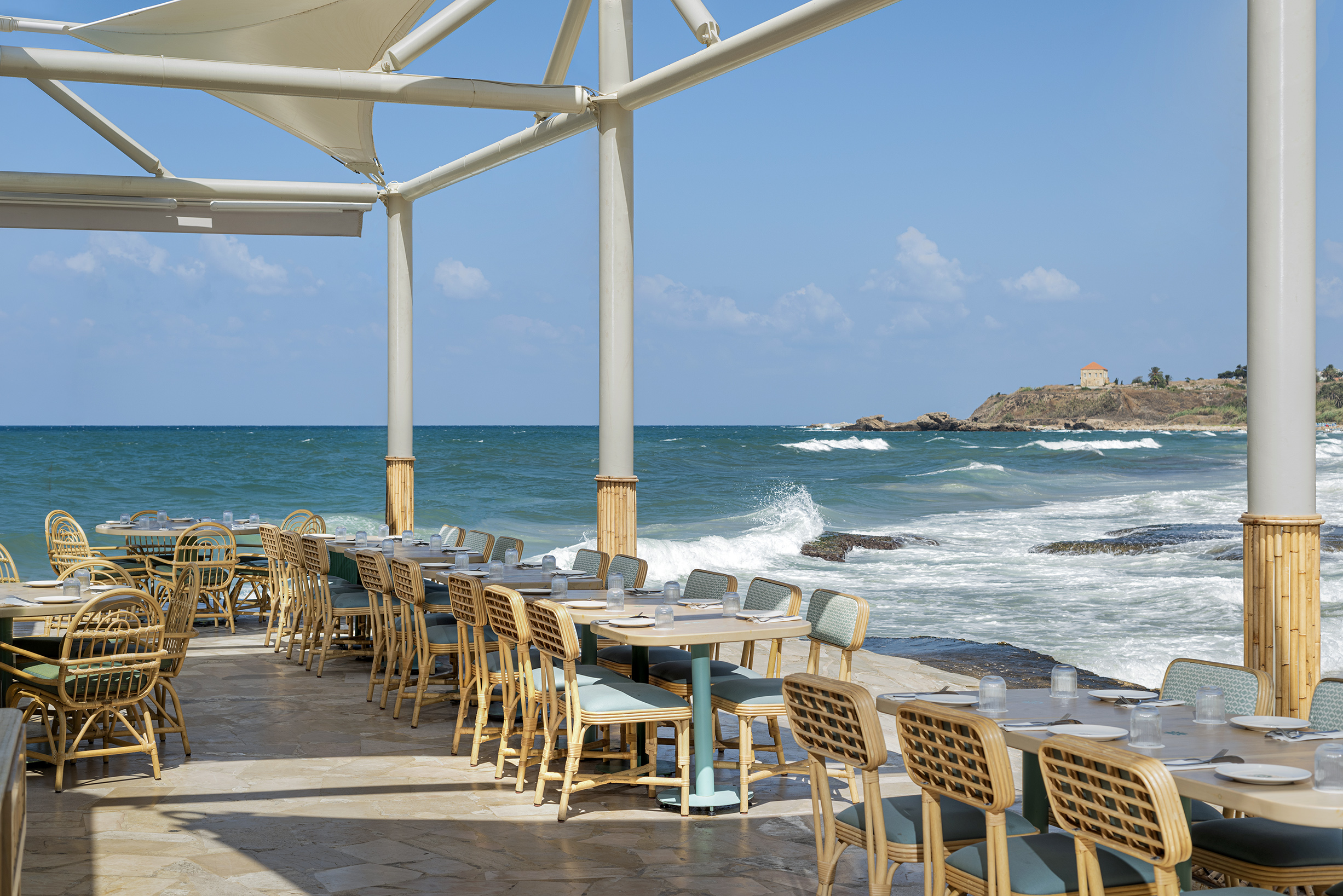 View of a restaurant in Batroun designed by Jeffrey Meawad