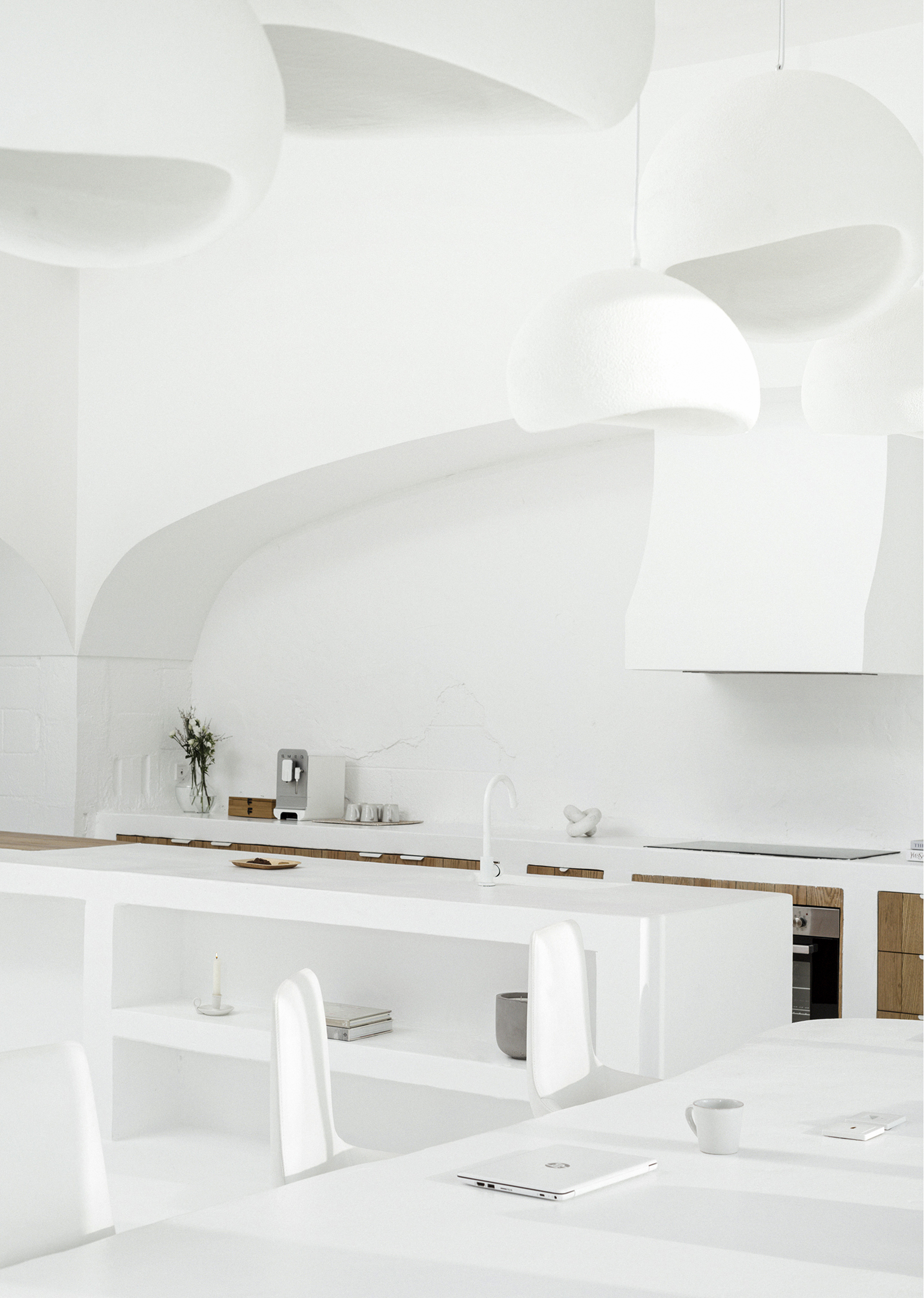 The office and kitchen view at of Laeta interiors in Riyadh