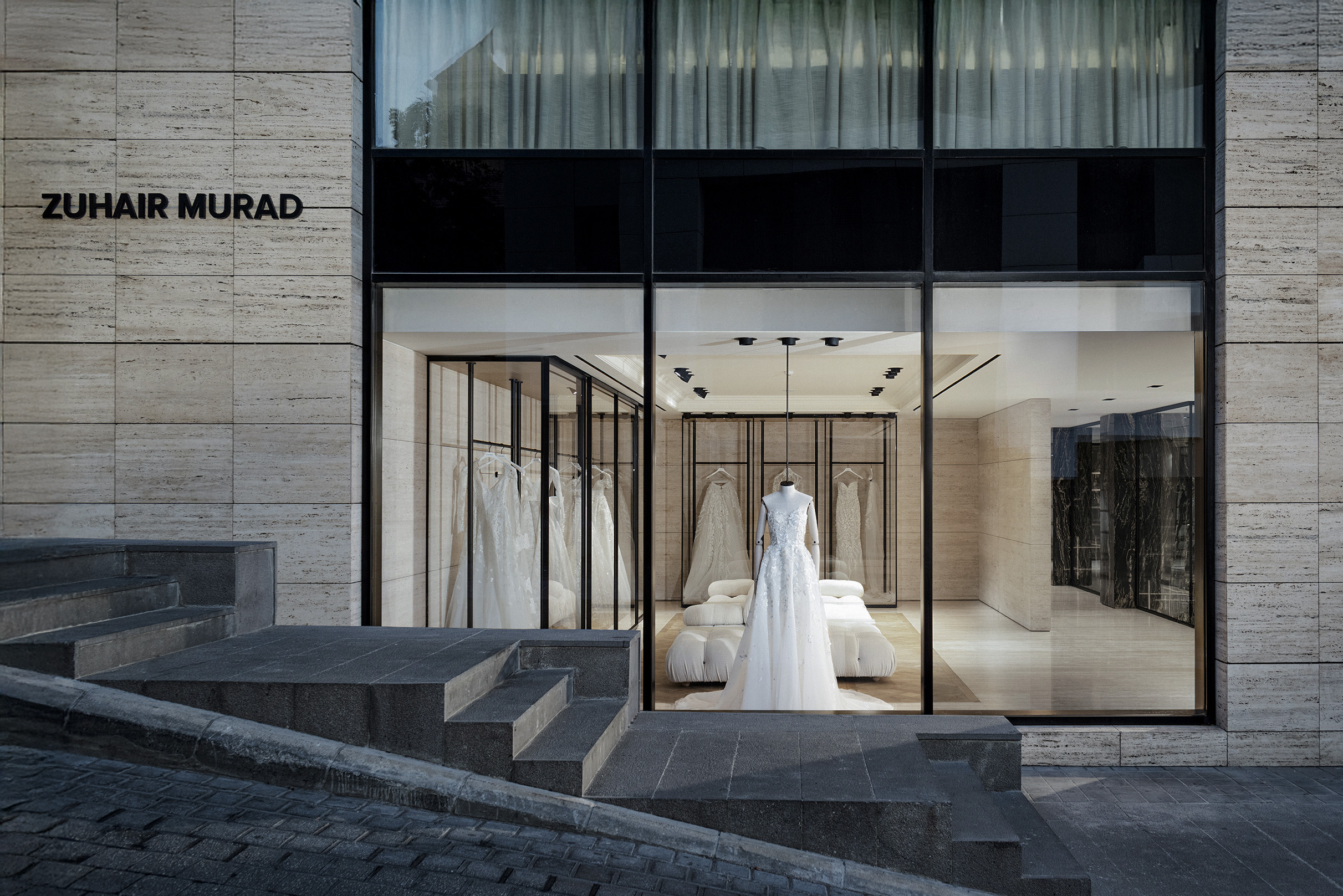 Side street view of Zuhair Murad's showroom in Beirut